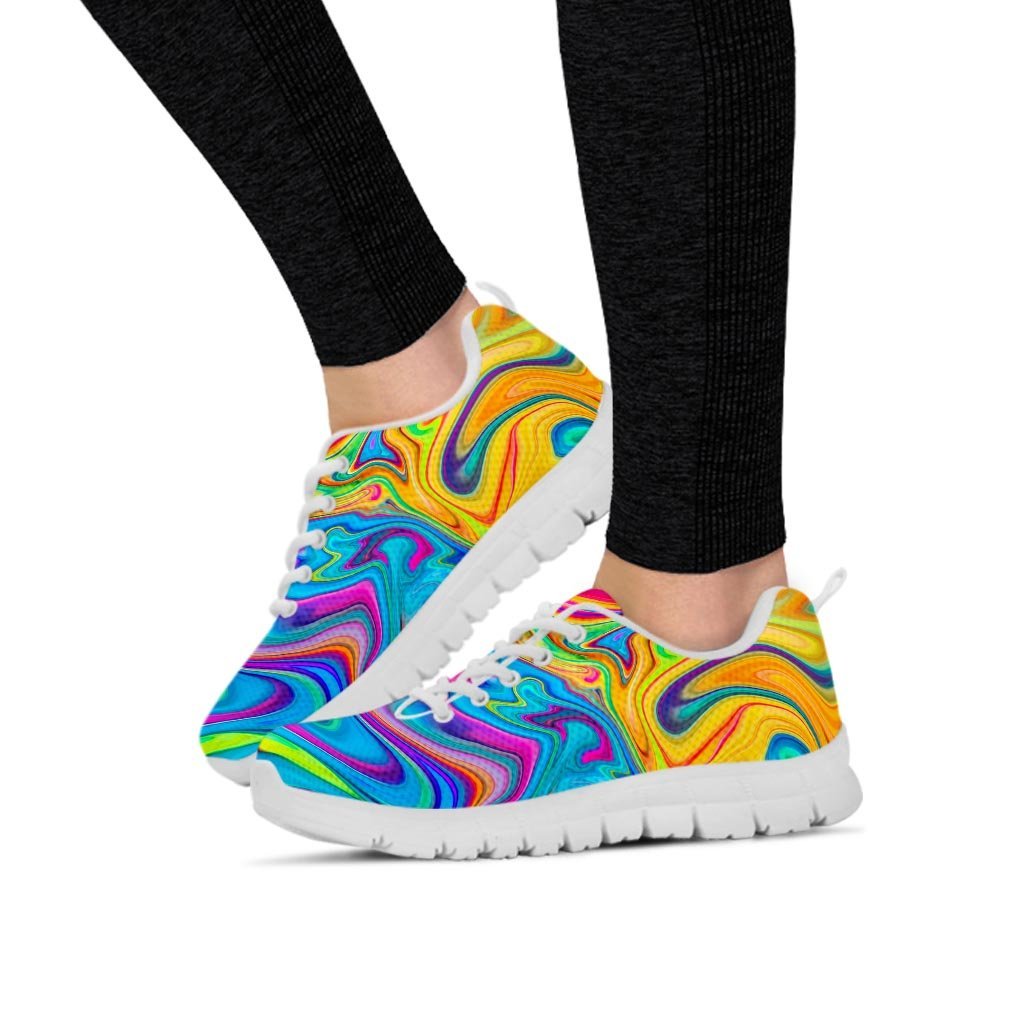 Abstract Mixing Ink Women's Sneakers-grizzshop