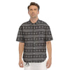 Abstract Navajo White And Black Print Men's Short Sleeve Shirts-grizzshop