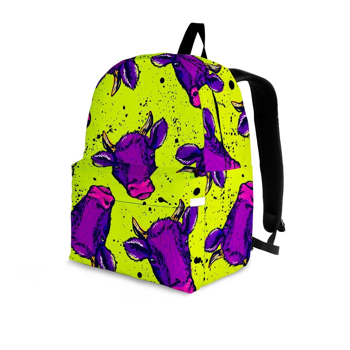 Abstract Neon Cow Print Backpack-grizzshop