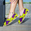 Abstract Neon Cow Print Canvas Shoes-grizzshop