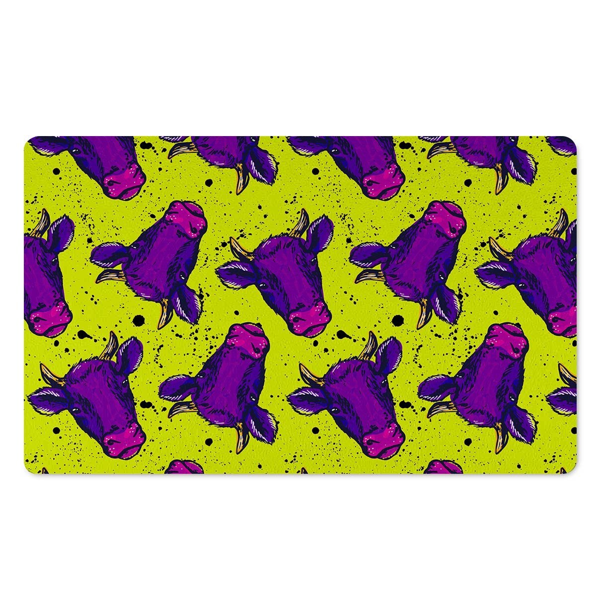 Abstract Neon Cow Print Door Mat-grizzshop