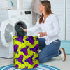 Abstract Neon Cow Print Laundry Basket-grizzshop