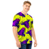 Abstract Neon Cow Print Men T Shirt-grizzshop