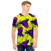 Abstract Neon Cow Print Men T Shirt-grizzshop