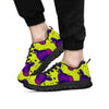 Abstract Neon Cow Print Men's Sneakers-grizzshop