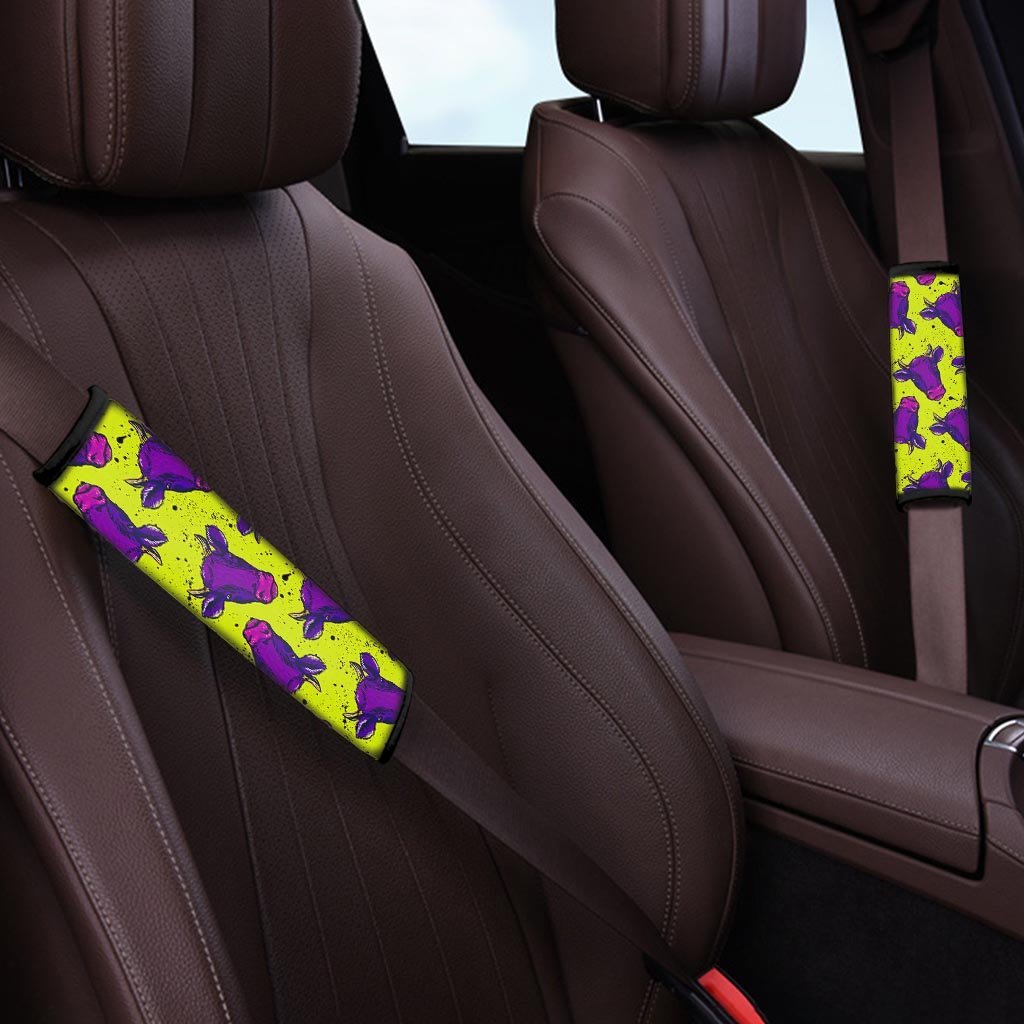 Abstract Neon Cow Print Seat Belt Cover-grizzshop