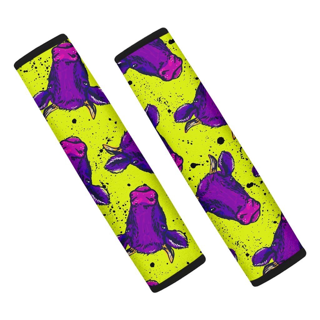 Abstract Neon Cow Print Seat Belt Cover-grizzshop