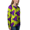 Abstract Neon Cow Print Women's Sweatshirt-grizzshop