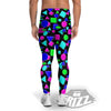 Abstract Neon Geometric Print Pattern Men's Leggings-grizzshop