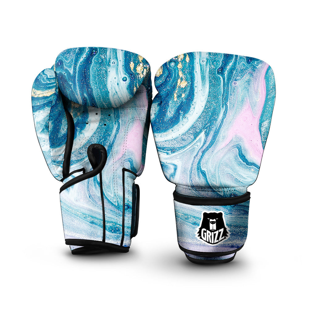 Abstract Ocean Marble Pink Blue Print Boxing Gloves-grizzshop