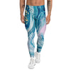 Abstract Ocean Marble Pink Blue Print Men's Leggings-grizzshop