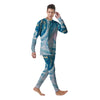 Abstract Ocean Marble Pink Blue Print Men's Pajamas-grizzshop