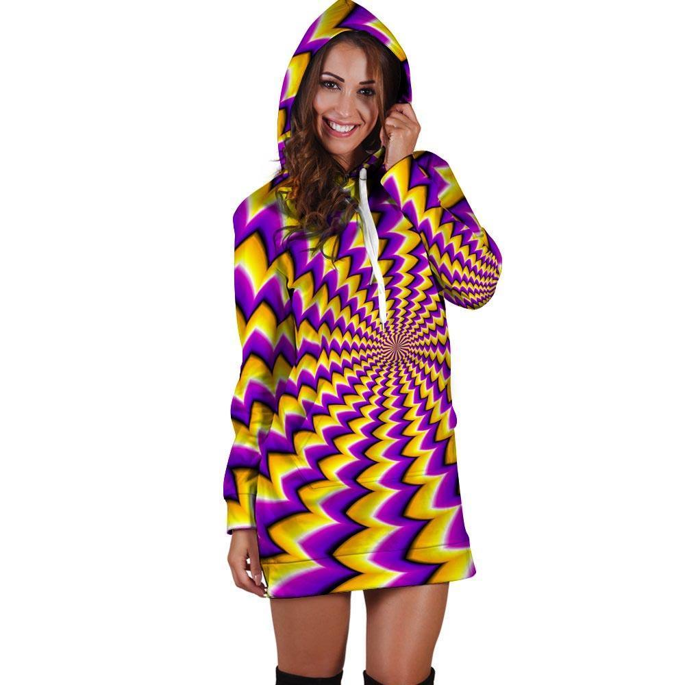 Abstract Optical illusion Hoodie Dress-grizzshop