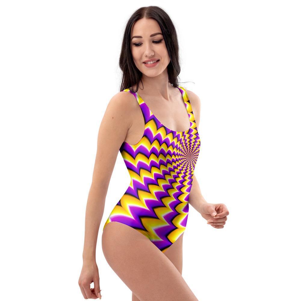 Abstract Optical illusion One Piece Swimsuite-grizzshop