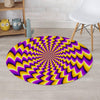 Abstract Optical illusion Round Rug-grizzshop