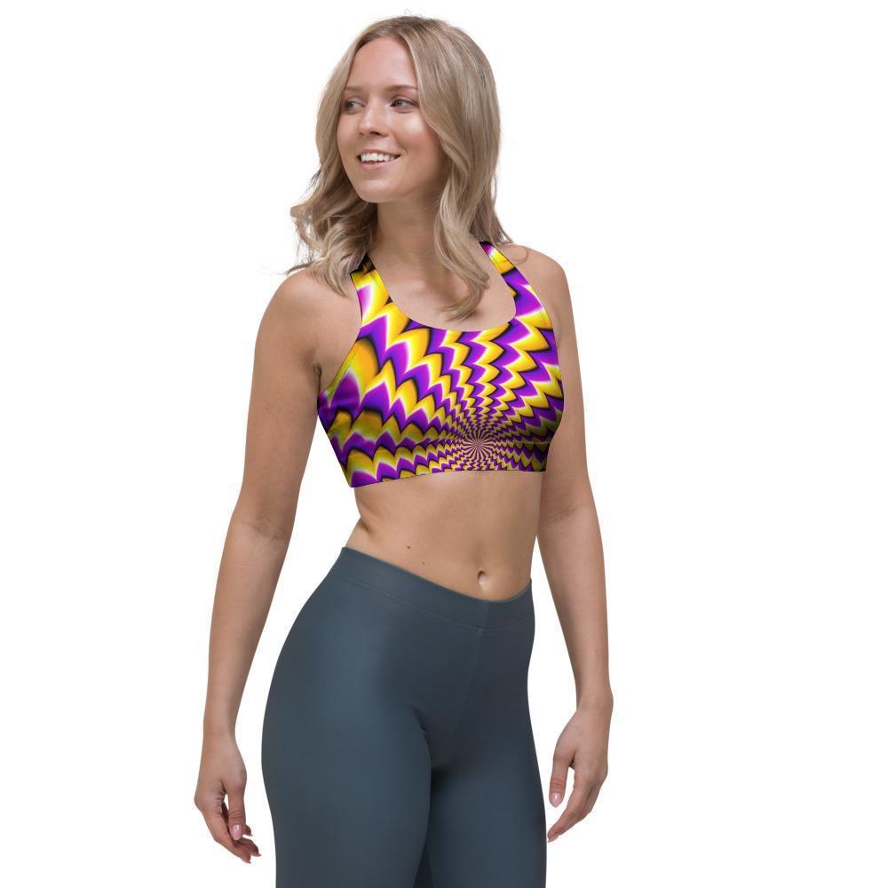 Abstract Optical illusion Sports Bra-grizzshop