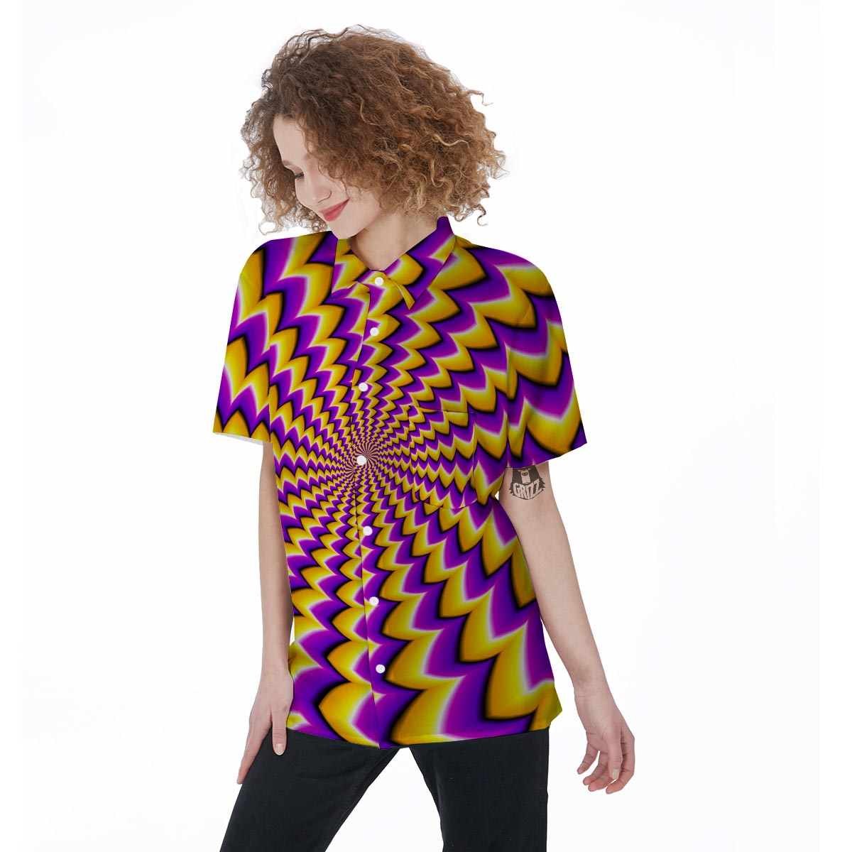 Abstract Optical illusion Women's Short Sleeve Shirts-grizzshop