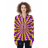 Abstract Optical illusion Women's Zip Up Hoodie-grizzshop