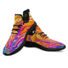 Abstract Orange Psychedelic Print Black Athletic Shoes-grizzshop