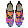 Abstract Orange Psychedelic Print Black Athletic Shoes-grizzshop