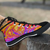 Abstract Orange Psychedelic Print Black High Top Shoes-grizzshop