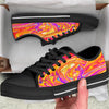 Abstract Orange Psychedelic Print Black Low Top Shoes-grizzshop
