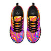 Abstract Orange Psychedelic Print Black Sneaker-grizzshop