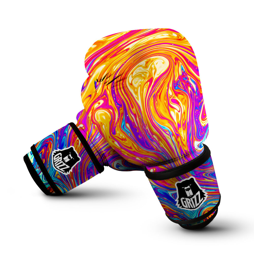 Abstract Orange Psychedelic Print Boxing Gloves-grizzshop