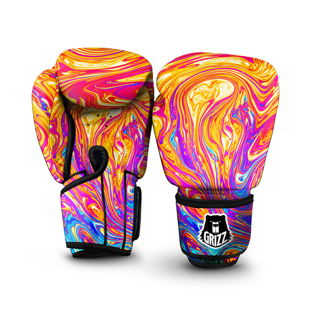 Abstract Orange Psychedelic Print Boxing Gloves-grizzshop