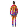 Abstract Orange Psychedelic Print Men's Pajamas-grizzshop