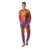 Abstract Orange Psychedelic Print Men's Pajamas-grizzshop