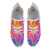 Abstract Orange Psychedelic Print White Athletic Shoes-grizzshop