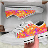 Abstract Orange Psychedelic Print White Low Top Shoes-grizzshop