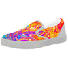 Abstract Orange Psychedelic Print White Slip On Shoes-grizzshop