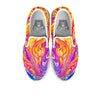 Abstract Orange Psychedelic Print White Slip On Shoes-grizzshop