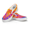 Abstract Orange Psychedelic Print White Slip On Shoes-grizzshop