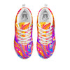Abstract Orange Psychedelic Print White Sneaker-grizzshop