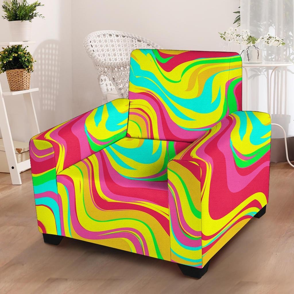 Abstract Paint Armchair Cover-grizzshop