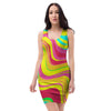 Abstract Paint Bodycon Dress-grizzshop