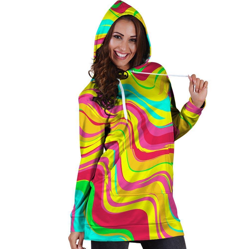 Abstract Paint Hoodie Dress-grizzshop