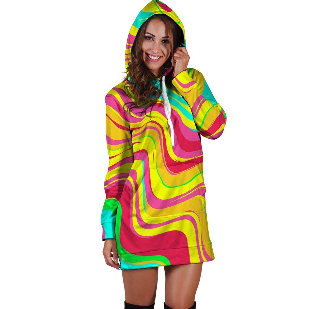 Abstract Paint Hoodie Dress-grizzshop