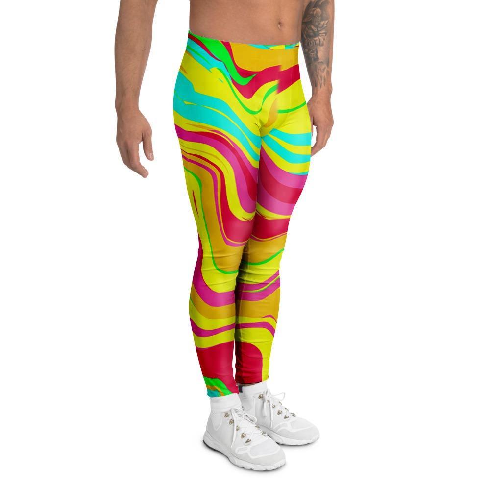 Abstract Paint Men's Leggings-grizzshop