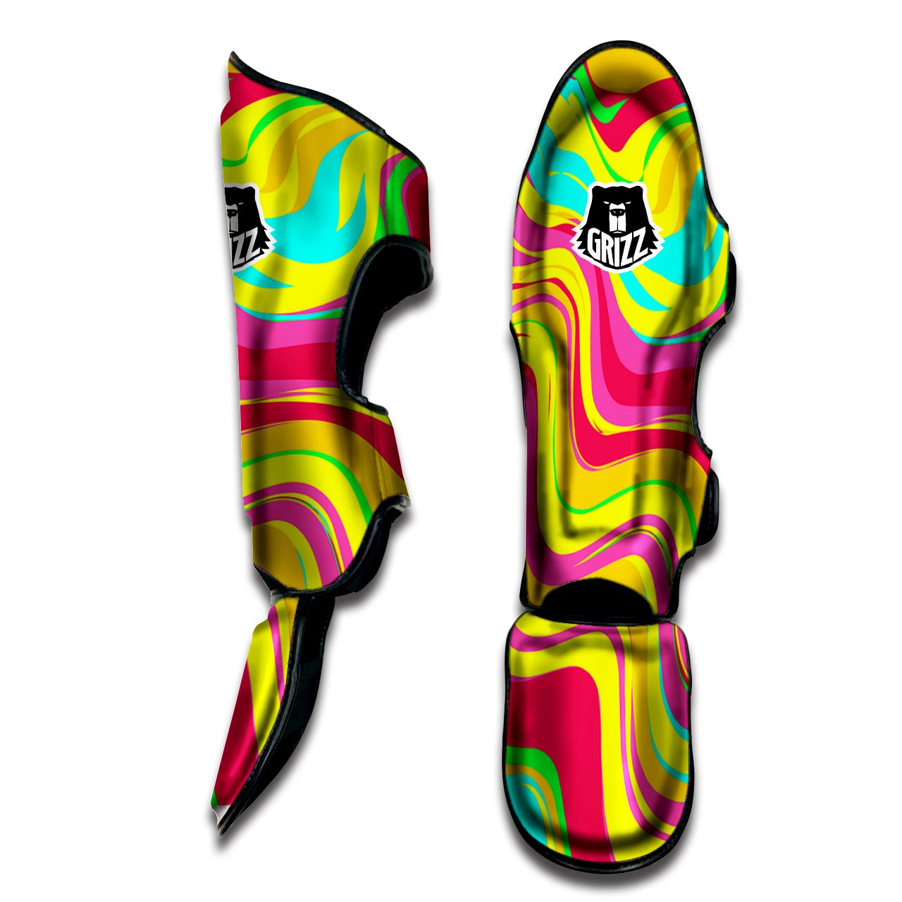 Abstract Paint Muay Thai Shin Guard-grizzshop