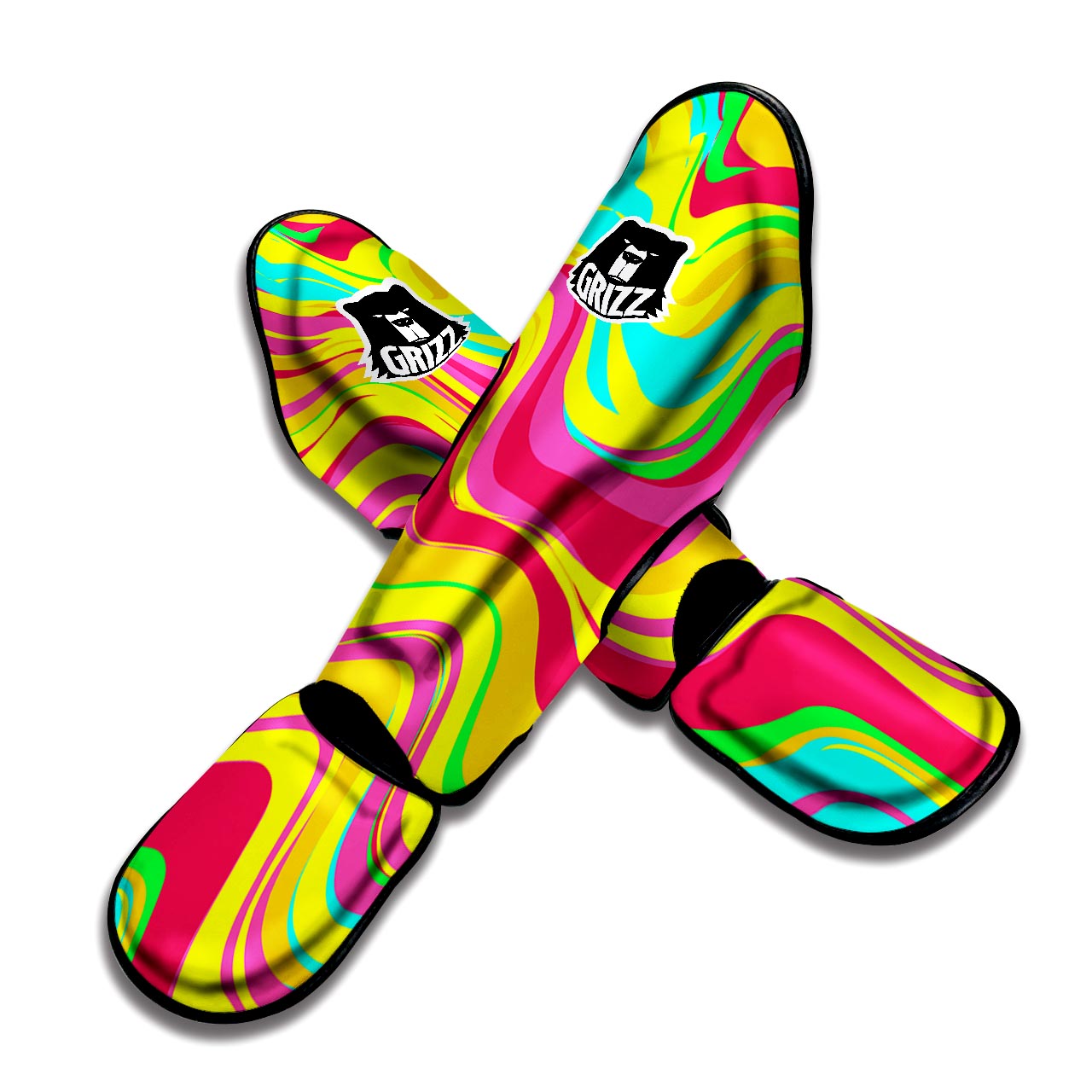 Abstract Paint Muay Thai Shin Guard-grizzshop