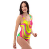 Abstract Paint One Piece Swimsuite-grizzshop