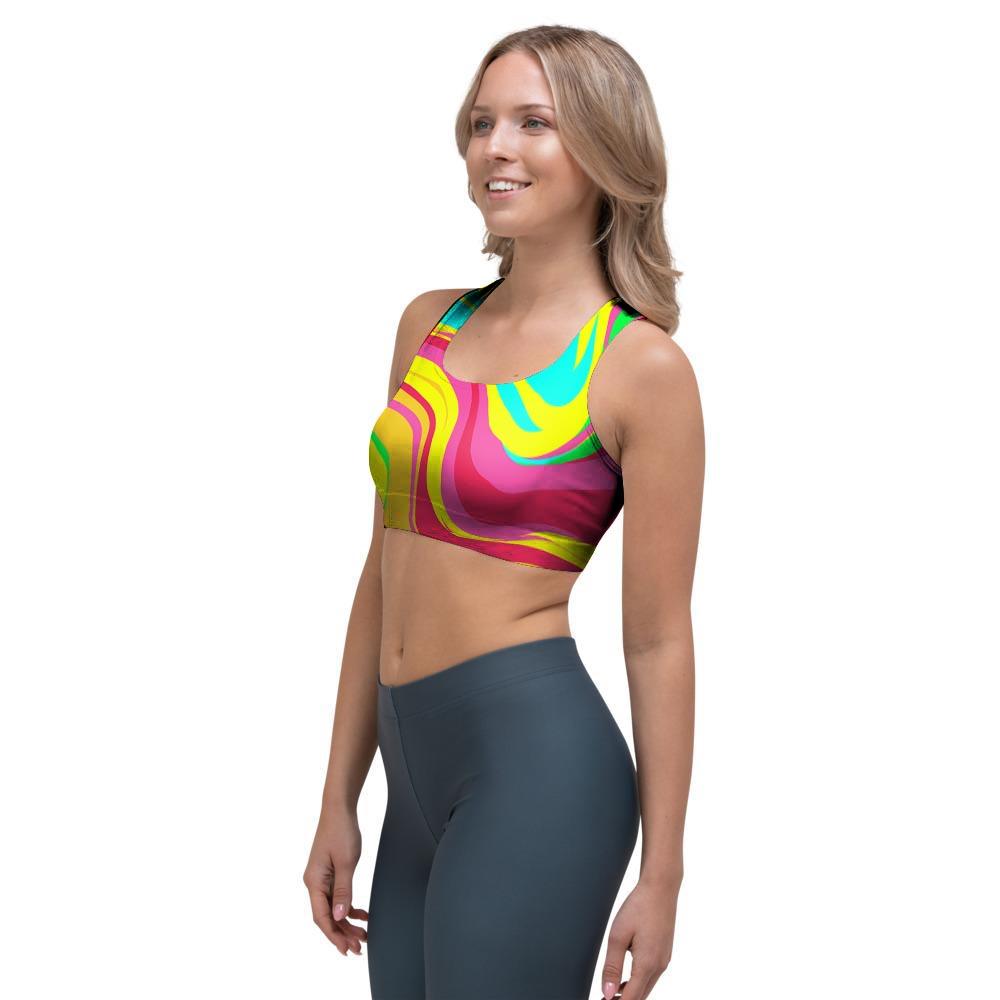 Abstract Paint Sports Bra-grizzshop