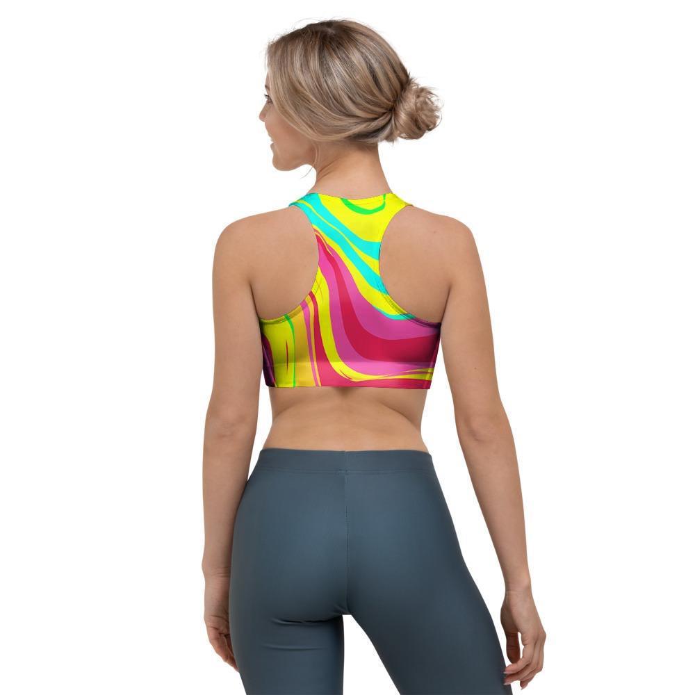 Abstract Paint Sports Bra-grizzshop