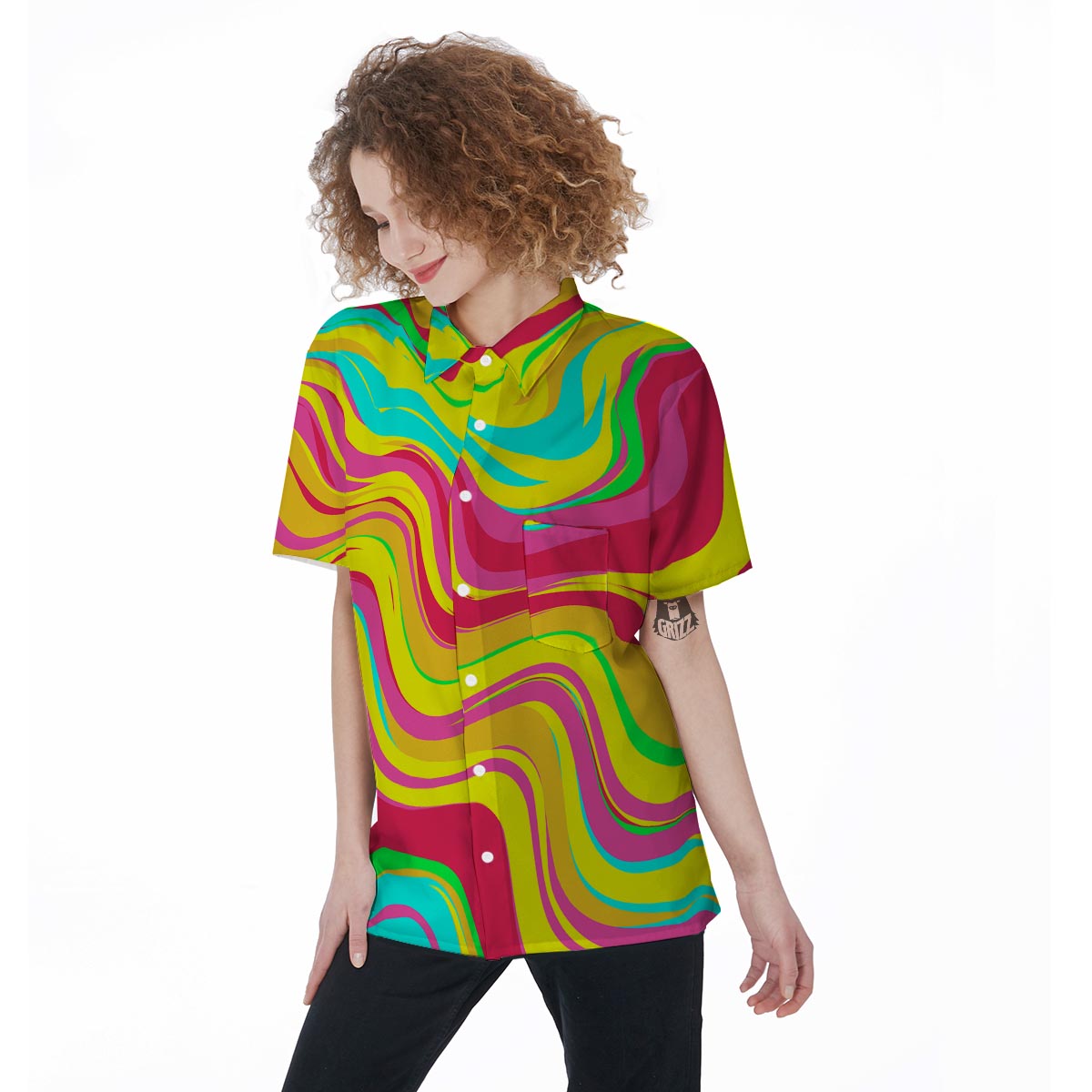 Abstract Paint Women's Short Sleeve Shirts-grizzshop