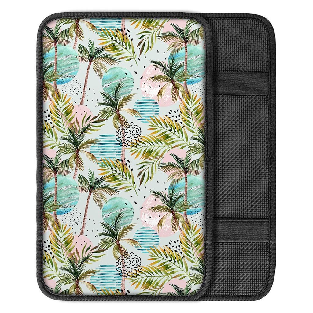 Abstract Palm Tree Hawaiian Print Car Console Cover-grizzshop