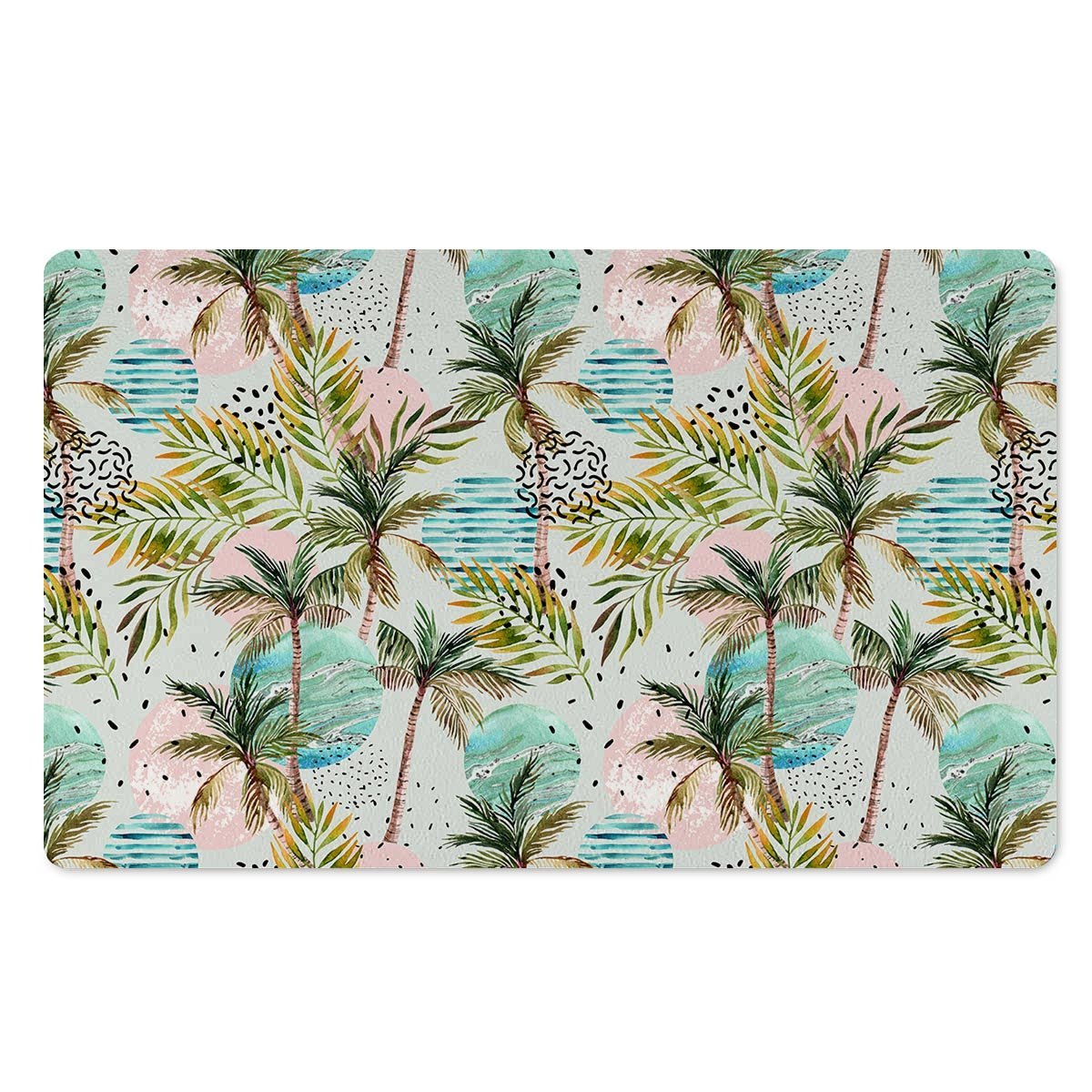 Abstract Palm Tree Hawaiian Print Door Mat-grizzshop